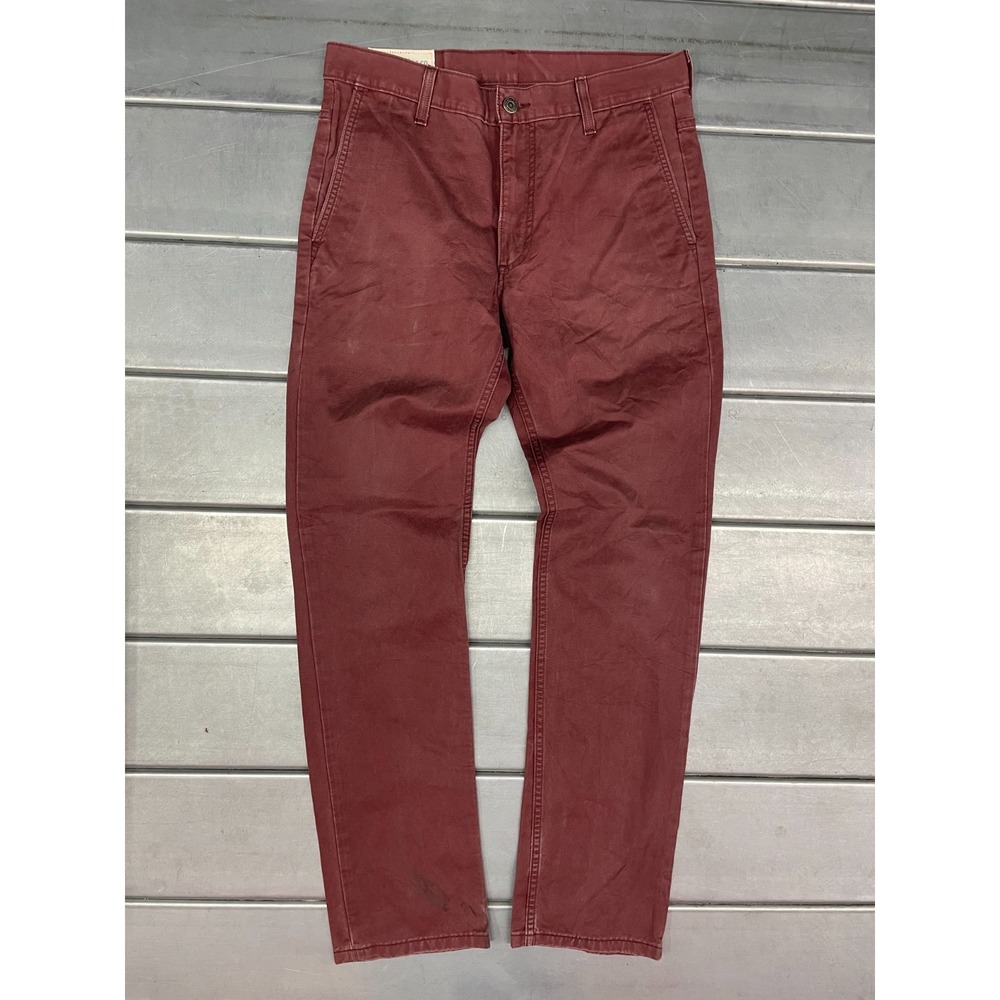 Levis‎ Slim Straight Fit Pants Mens 32x32 Burgundy 100% Cotton